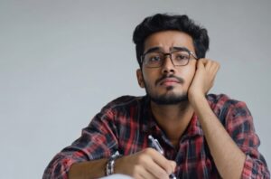 Confused student unsure about choosing the right career opportunity course