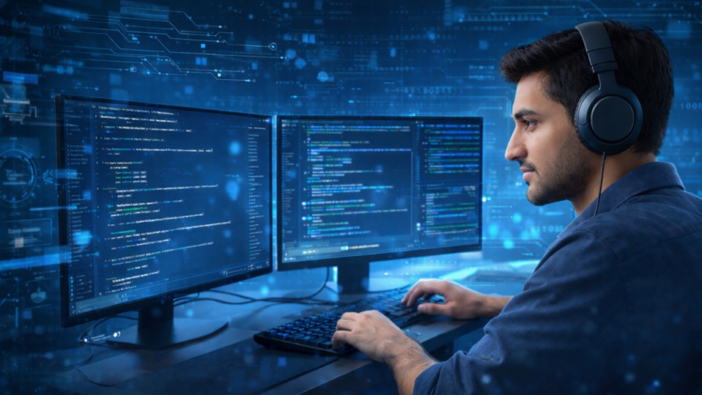 Students learning coding in the best BCA course for skilled developers